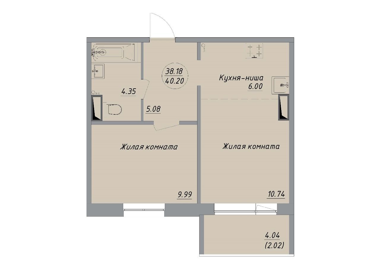Планировка 2-комн.