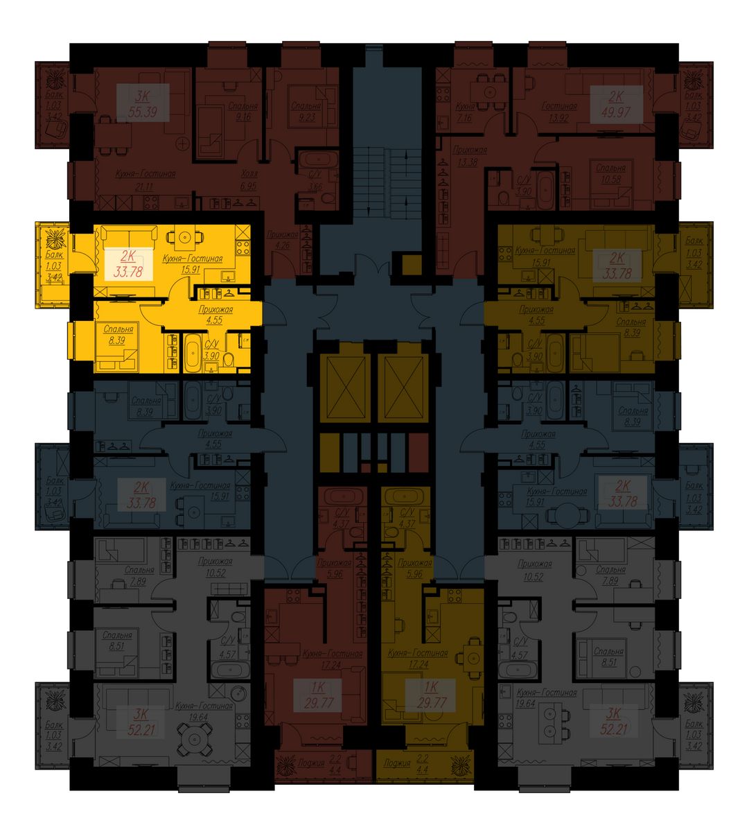 Планировка 2-комн. 3