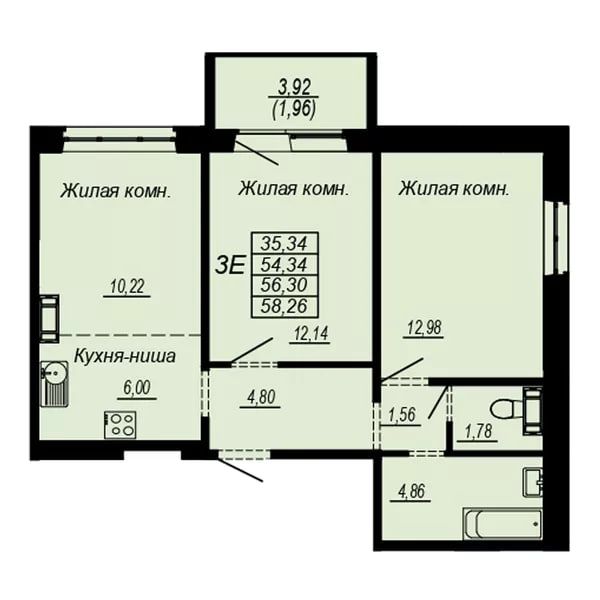 Планировка 3-комн.