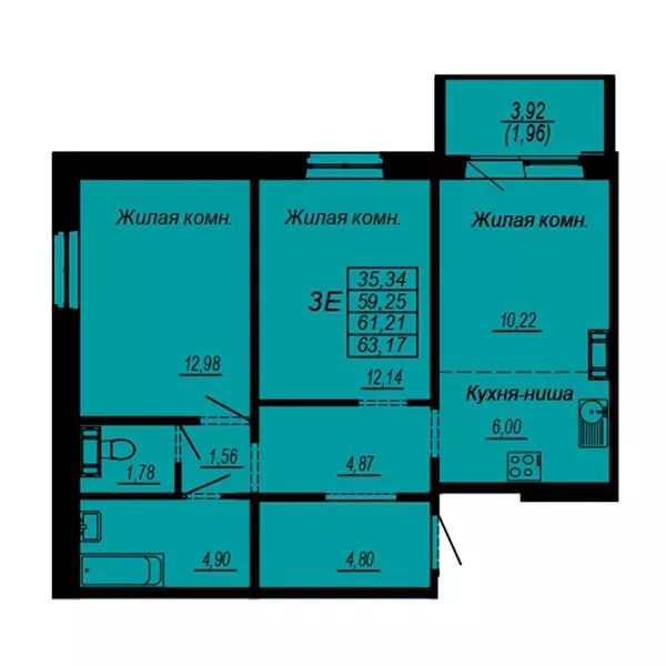 Планировка 3-комн.