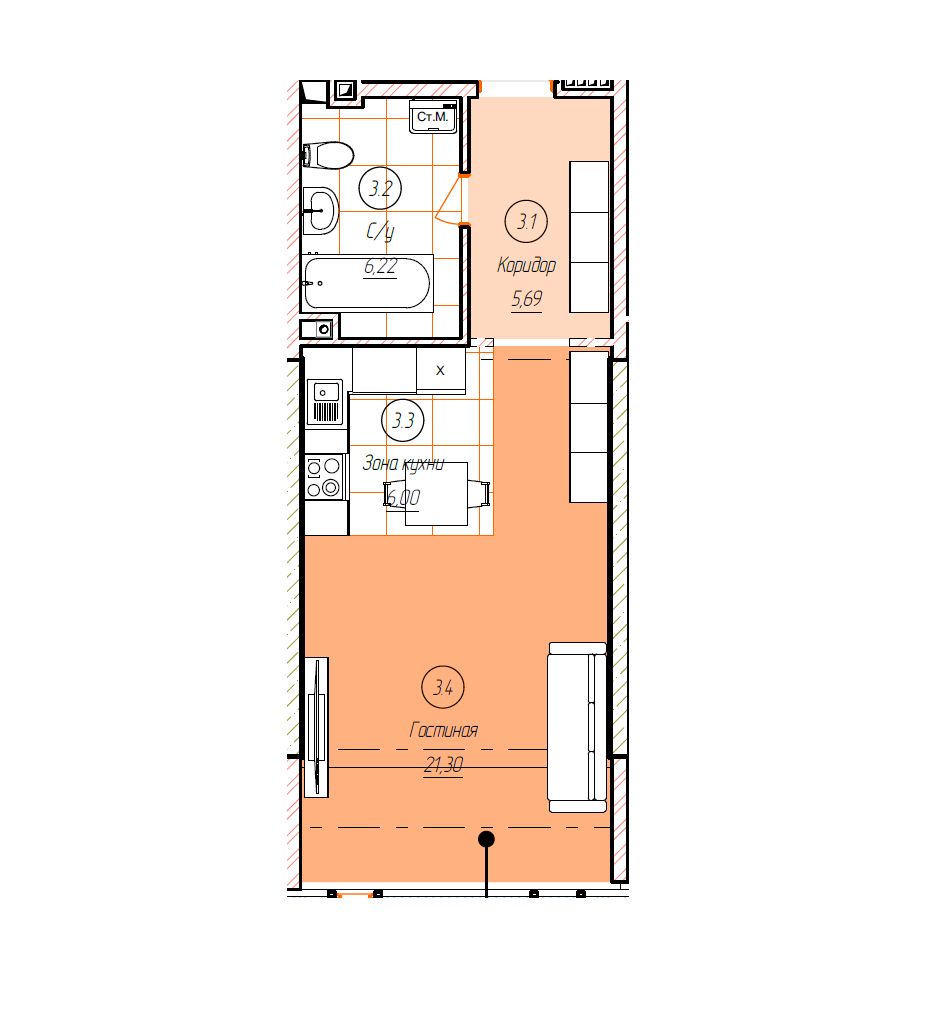 Планировка Студия