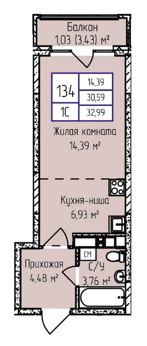 Планировка Студия