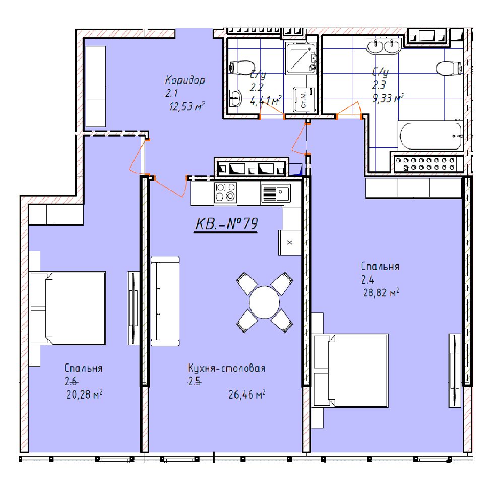 Планировка 3-комн.