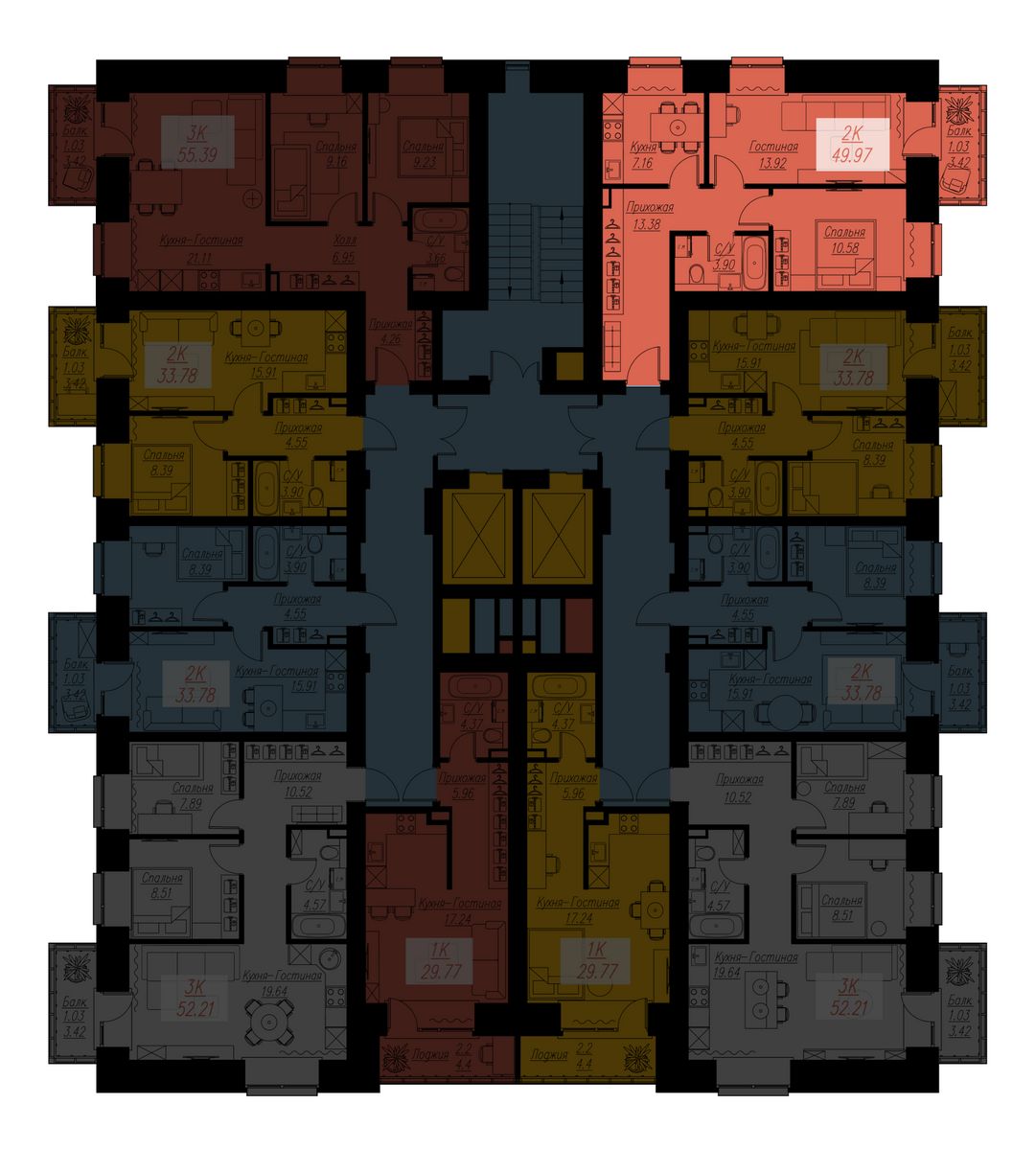 Планировка 2-комн. 3