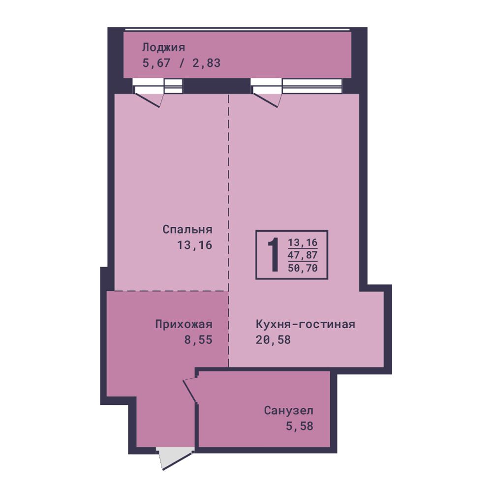Планировка 1-комн.