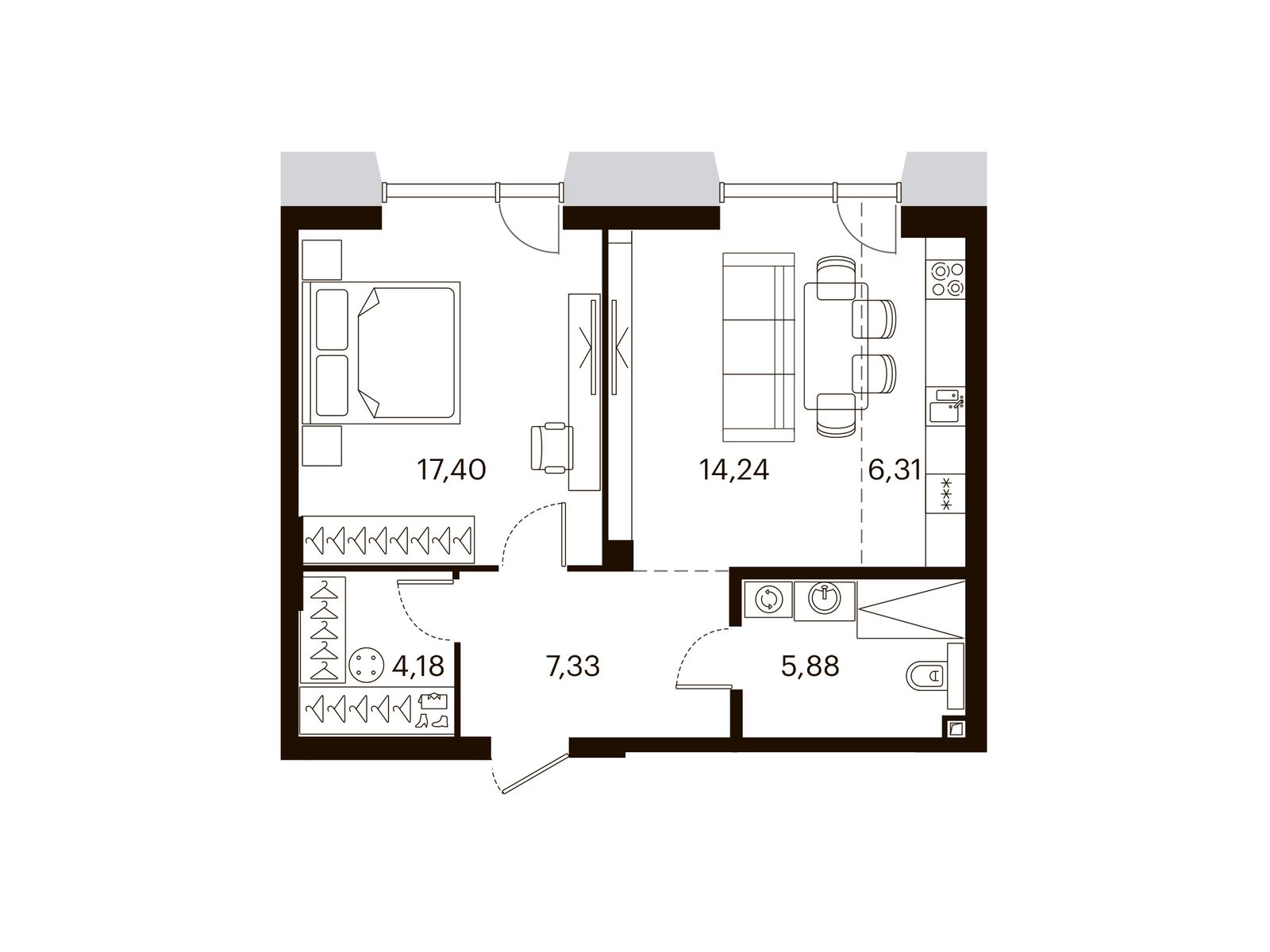 Планировка 2-комн.