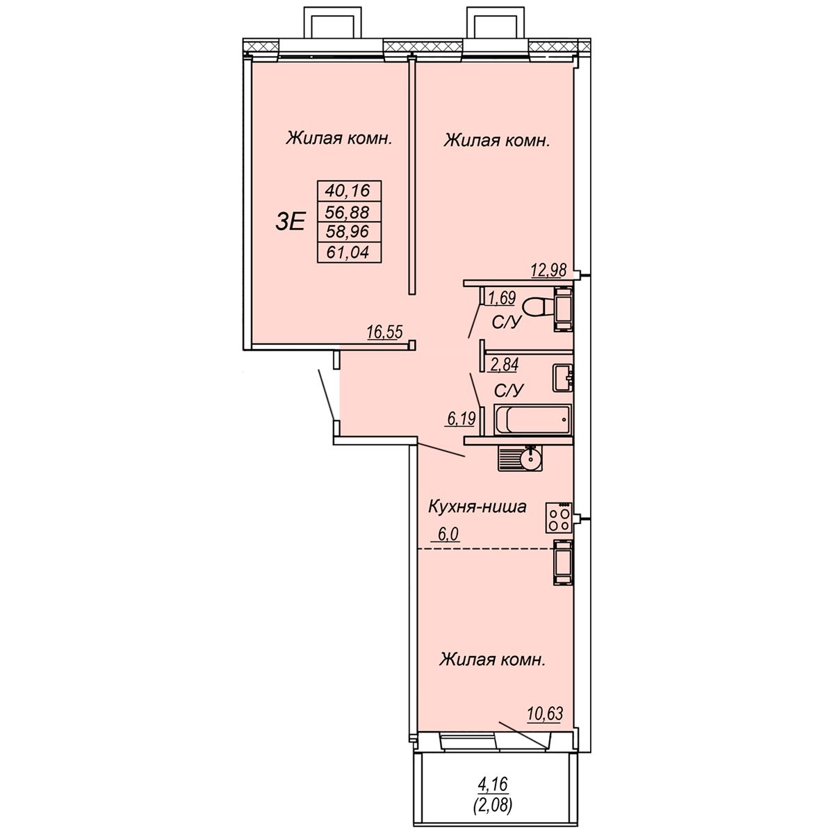 Планировка 3-комн.
