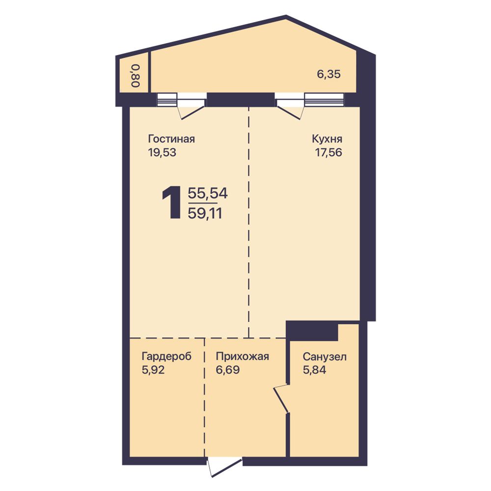 Планировка 1-комн.
