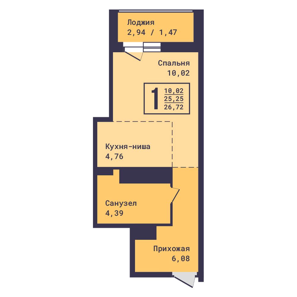 Планировка 1-комн.