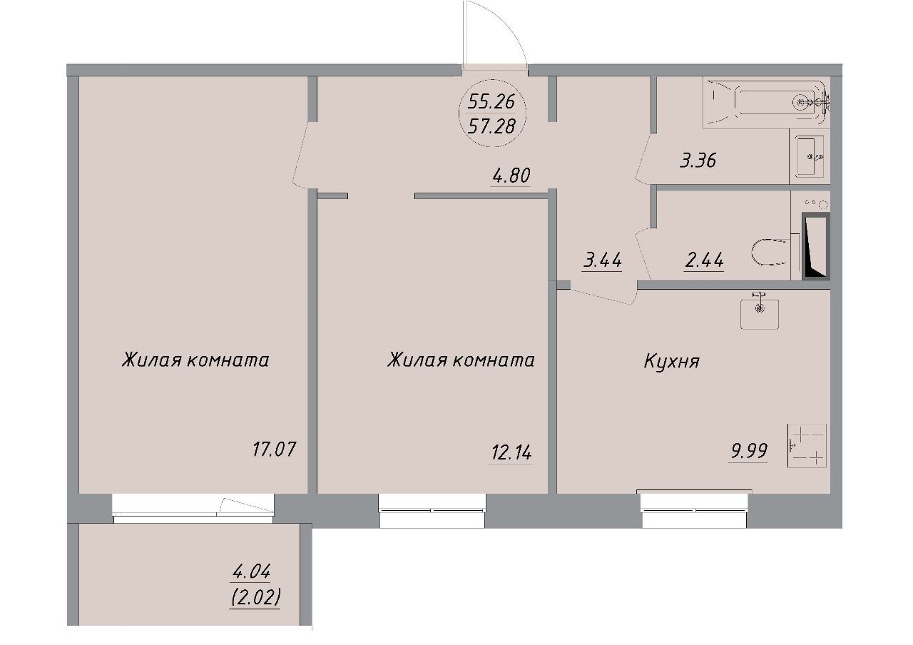 Планировка 2-комн.