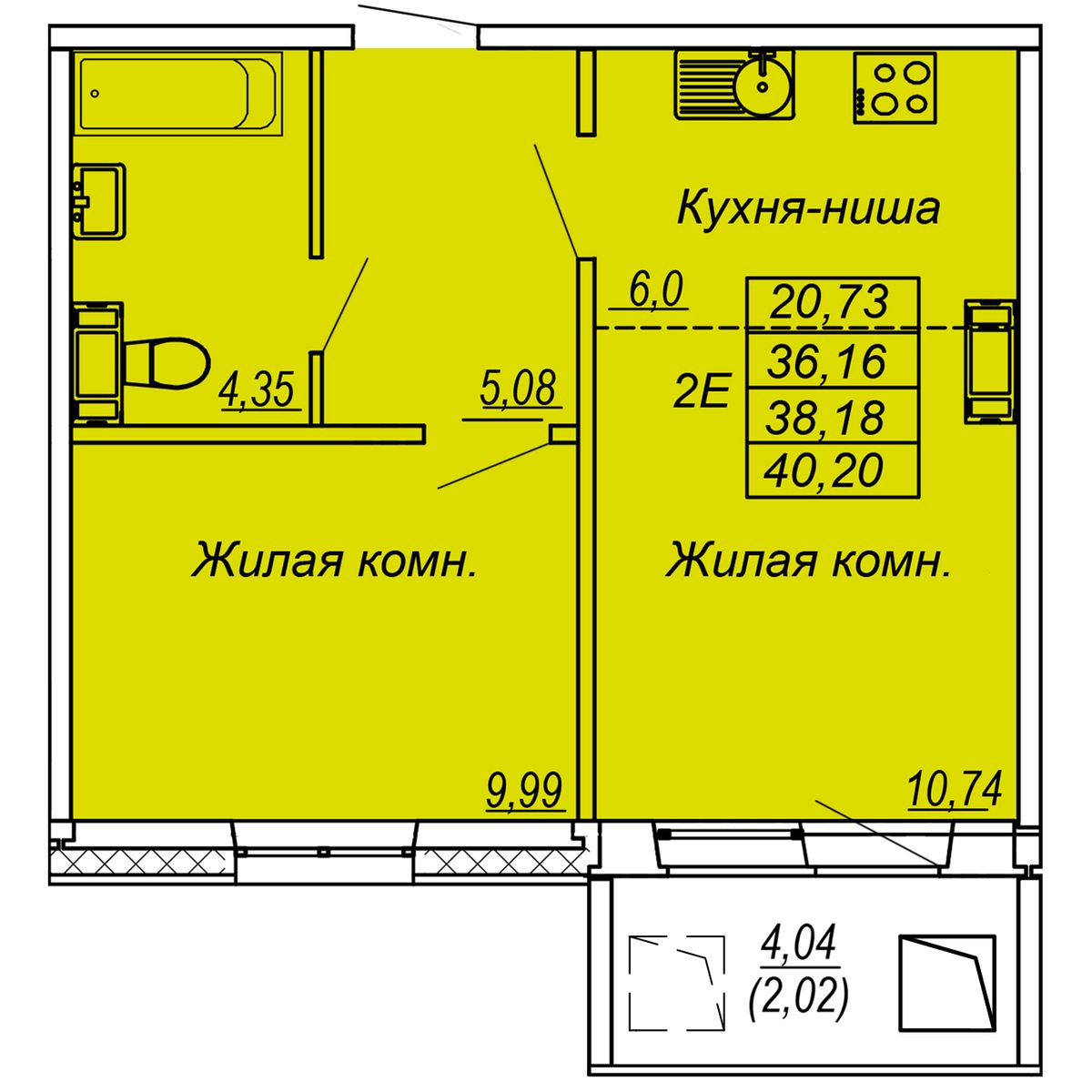 Планировка 2-комн.