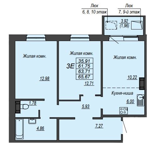 Планировка 3-комн.