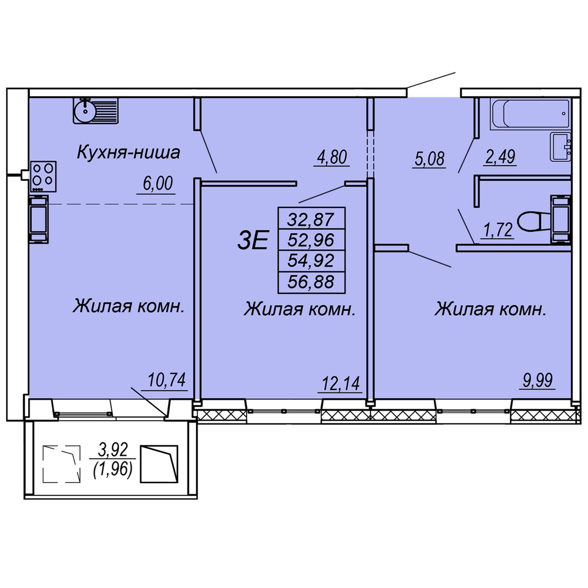 Планировка 3-комн.