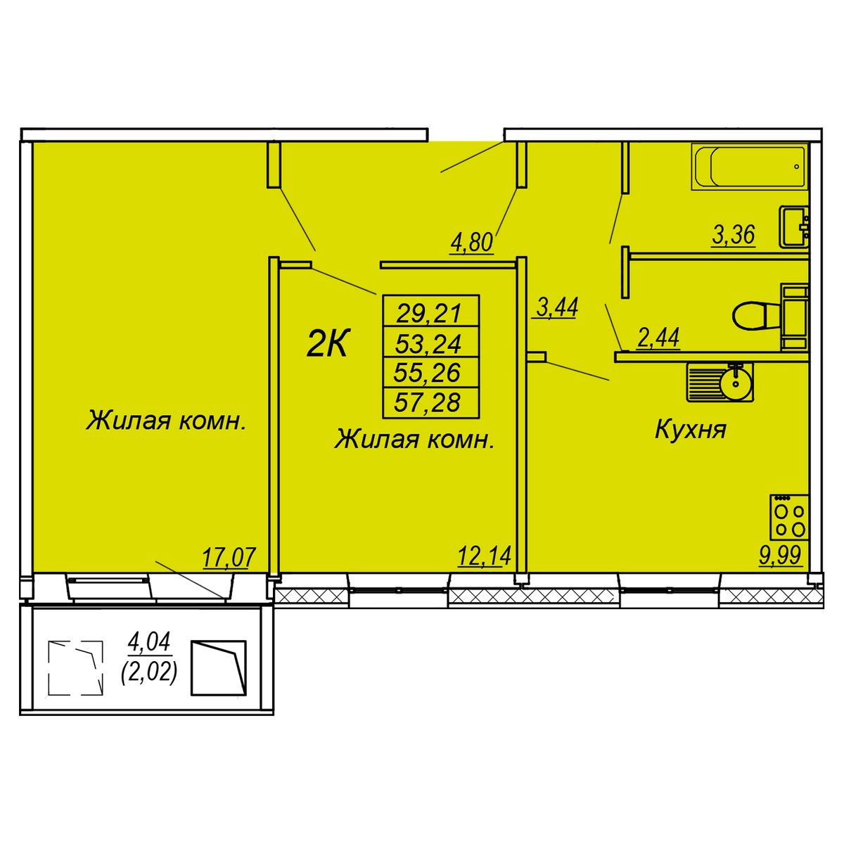 Планировка 2-комн.