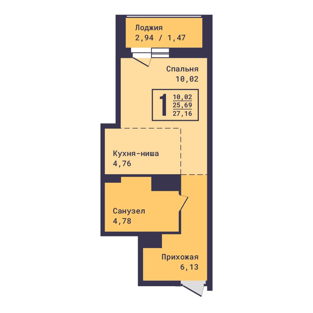 Планировка 1-комн.