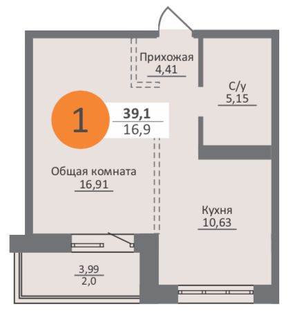Планировка 1-комн.