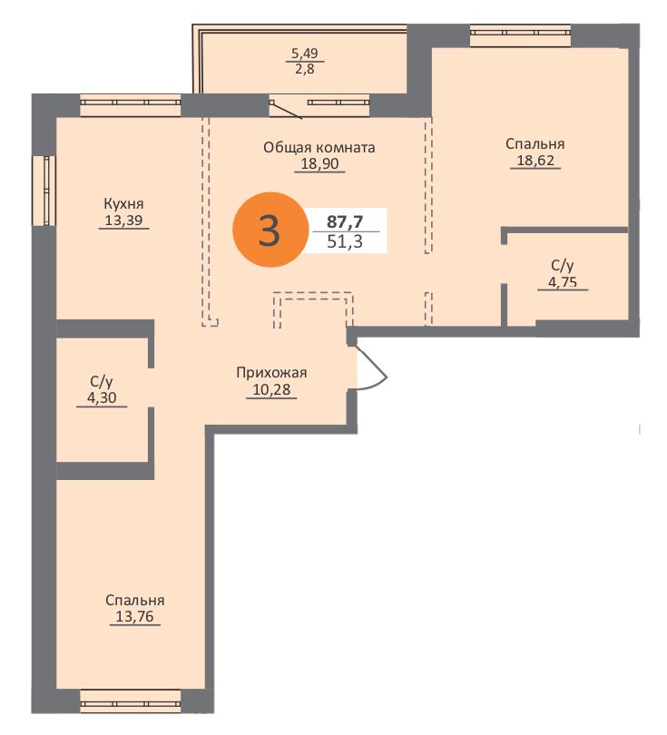 Планировка 3-комн.