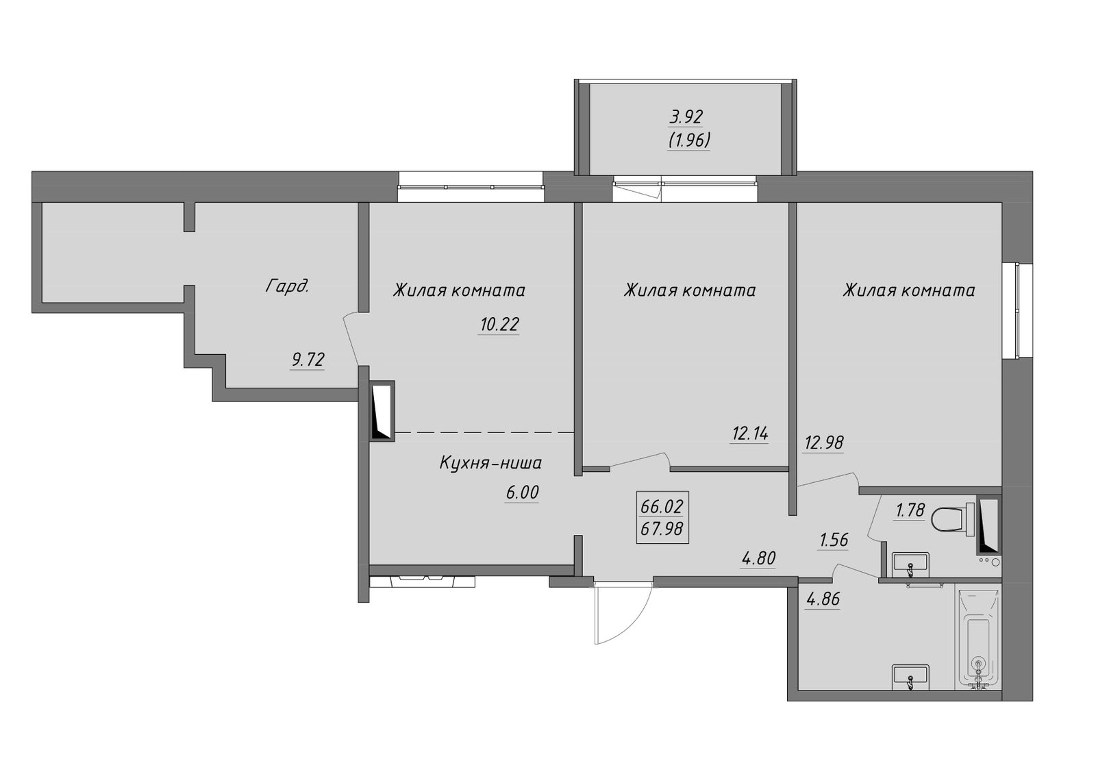 Планировка 3-комн.