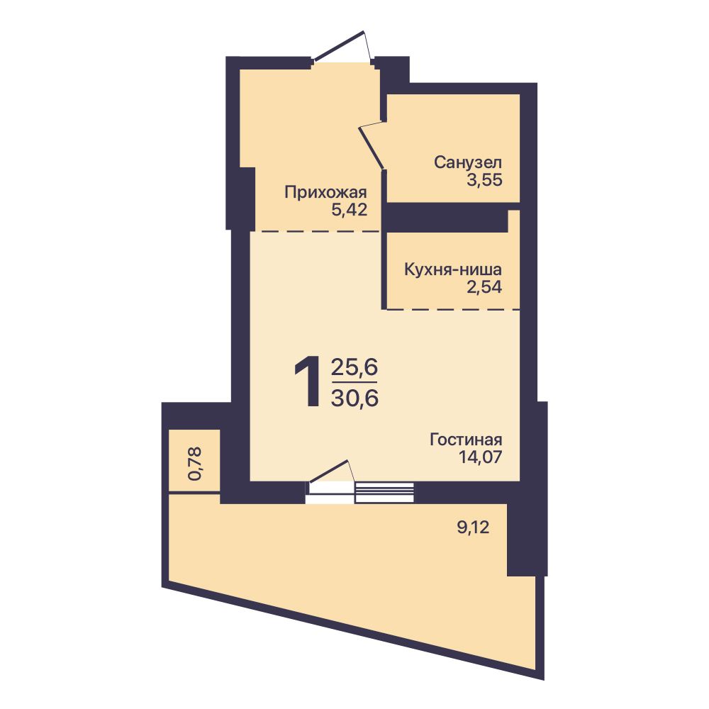 Планировка 1-комн.