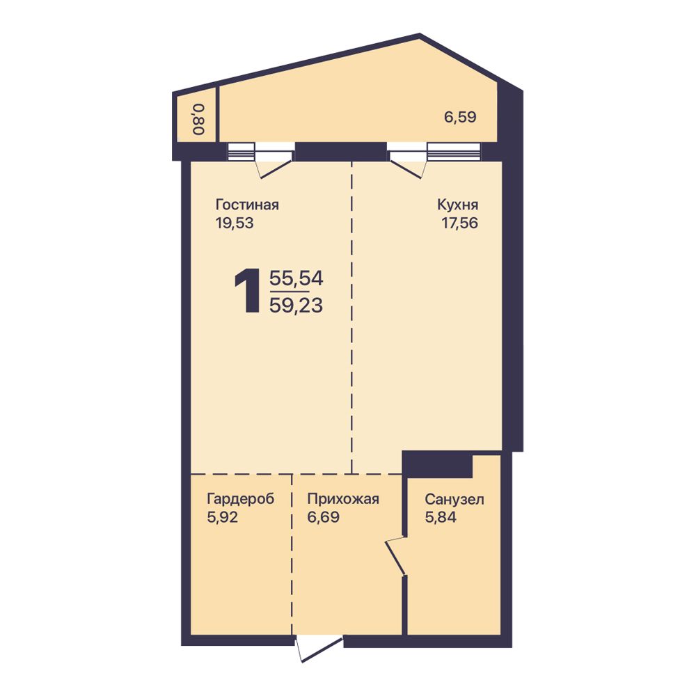 Планировка 1-комн.