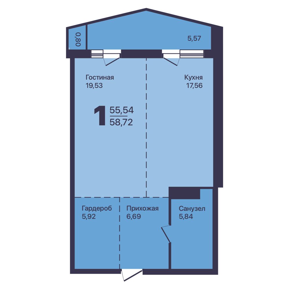 Планировка 1-комн.