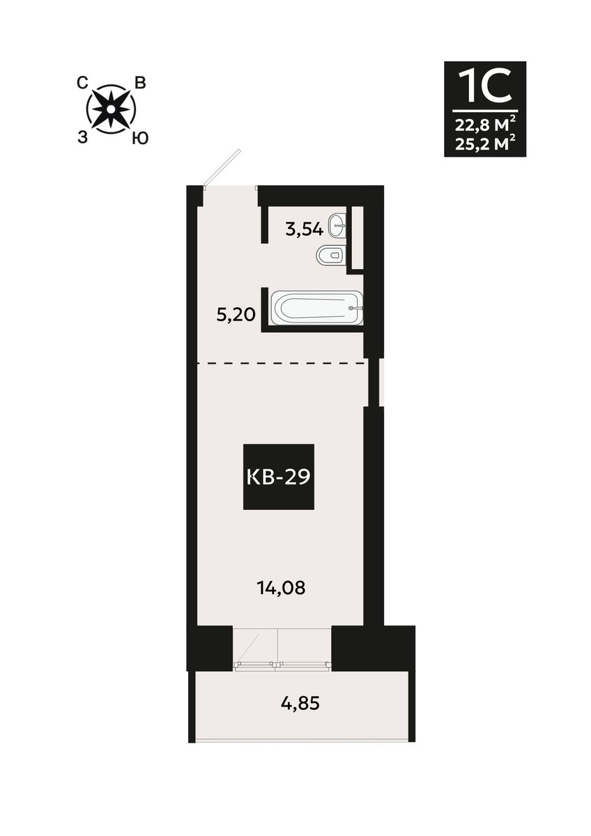 Планировка 1-комн.