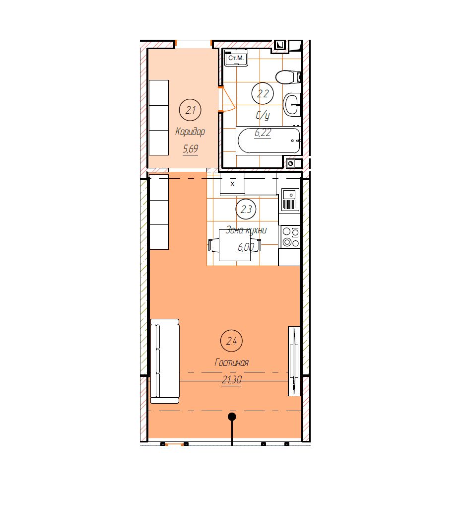 Планировка Студия