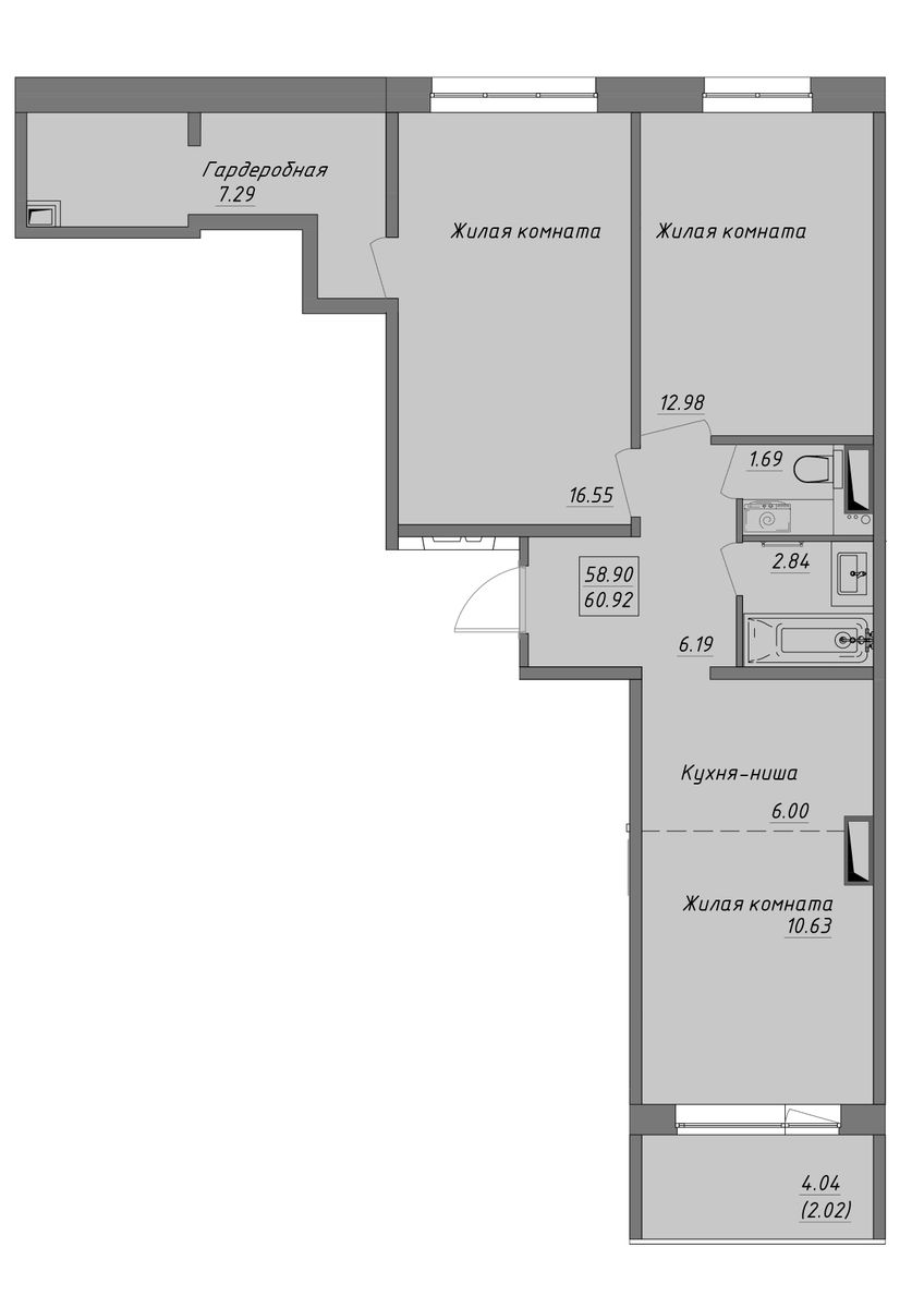 Планировка 3-комн.
