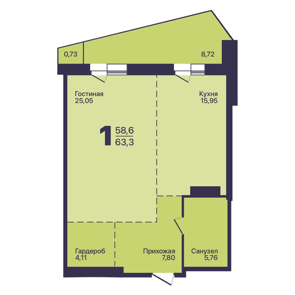 Планировка 1-комн.