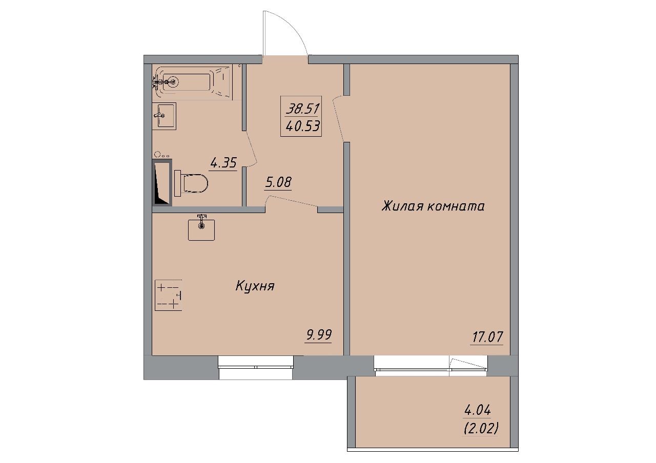 Планировка 1-комн.