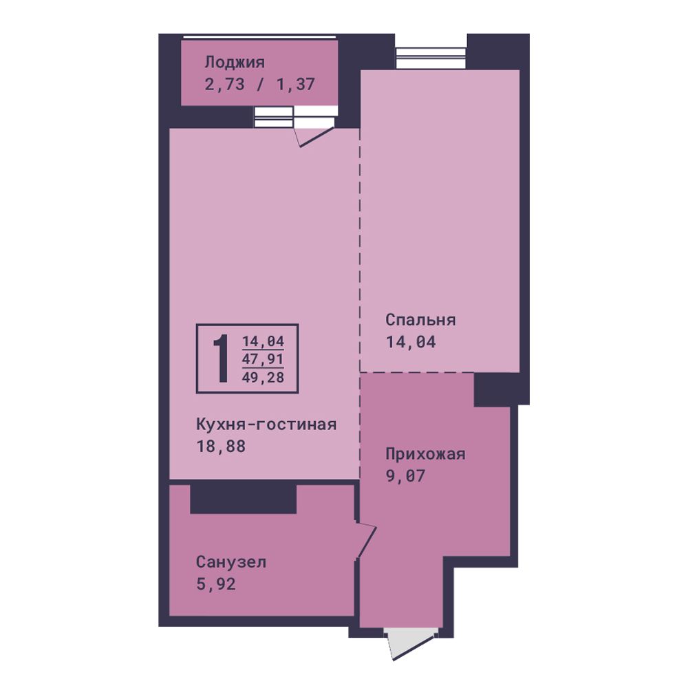 Планировка 1-комн.